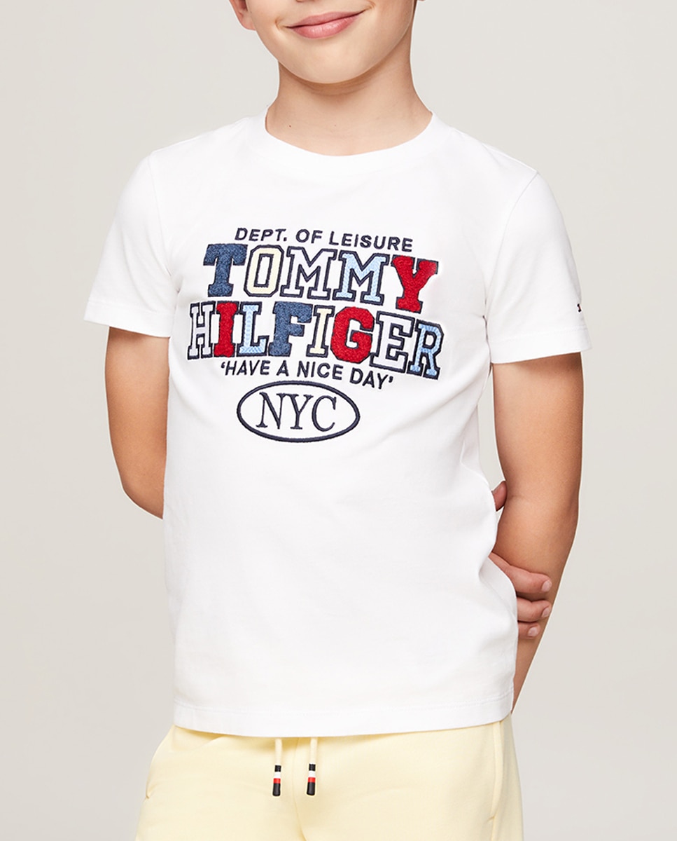 Imagen 0 de Camiseta de niño manga corta y cuello redondo con logo multicolor