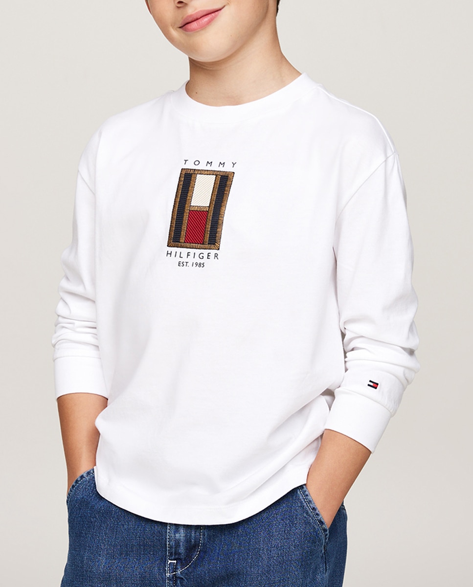 Imagen 0 de Camiseta de niño de manga larga con cuello redondo