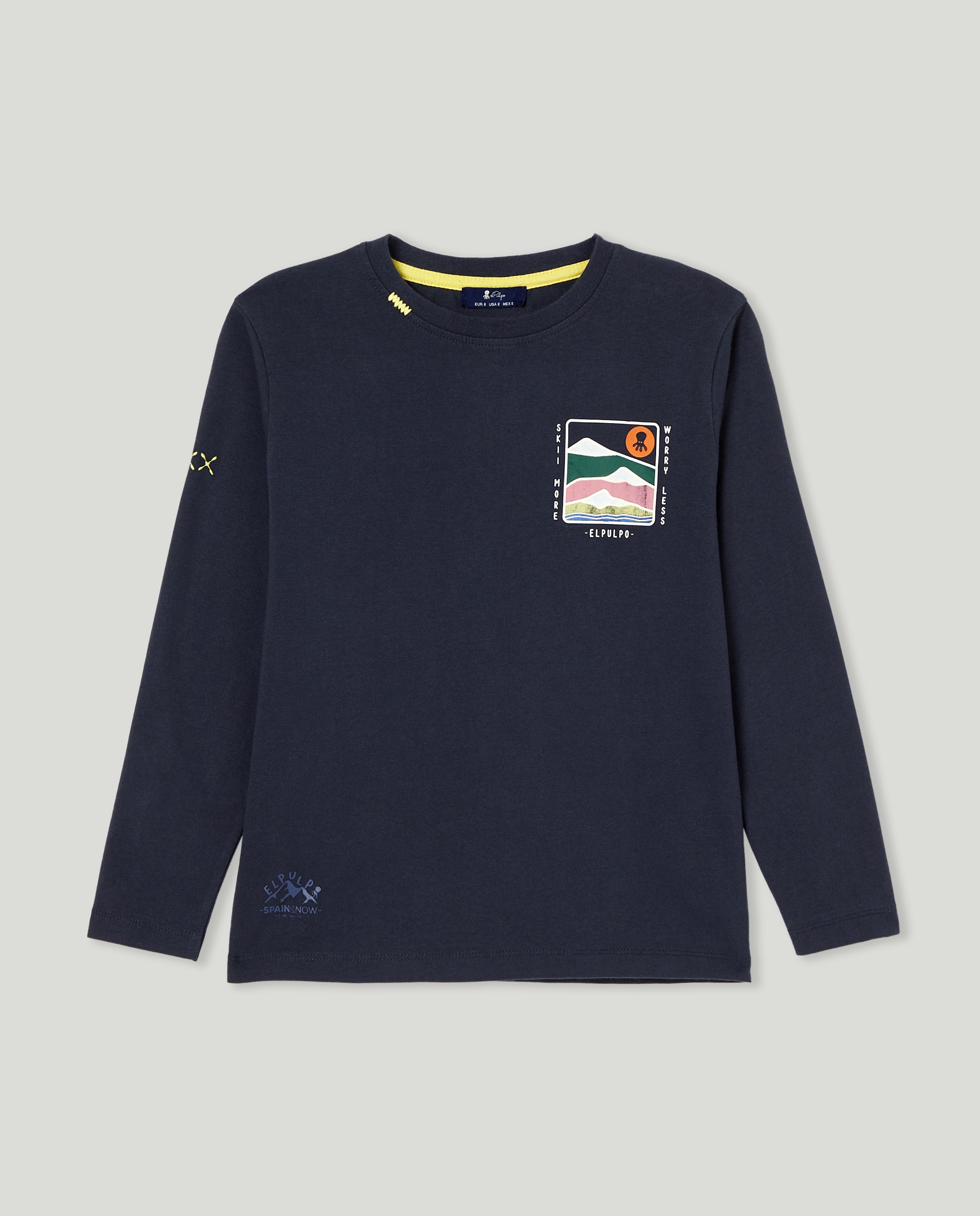 Imagen 0 de Camiseta niño manga larga y cuello caja