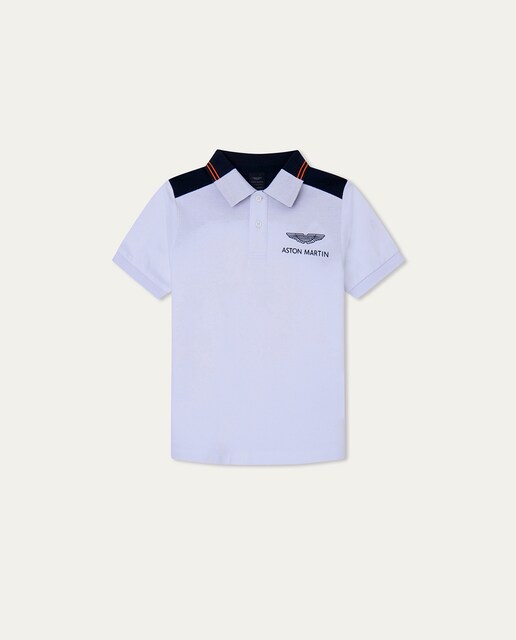 Imagen 0 de Polo de niño "Aston Martin" con cuello y hombros en contraste.