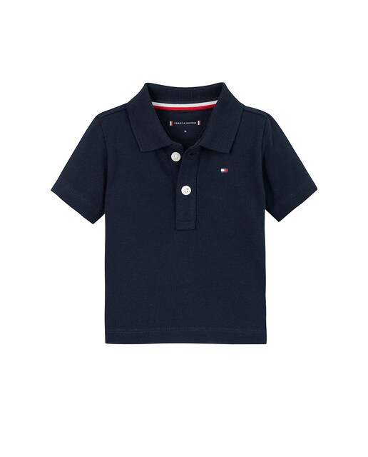 Imagen 0 de Polo de bebé niño liso manga corta con bandera bordada en el pecho