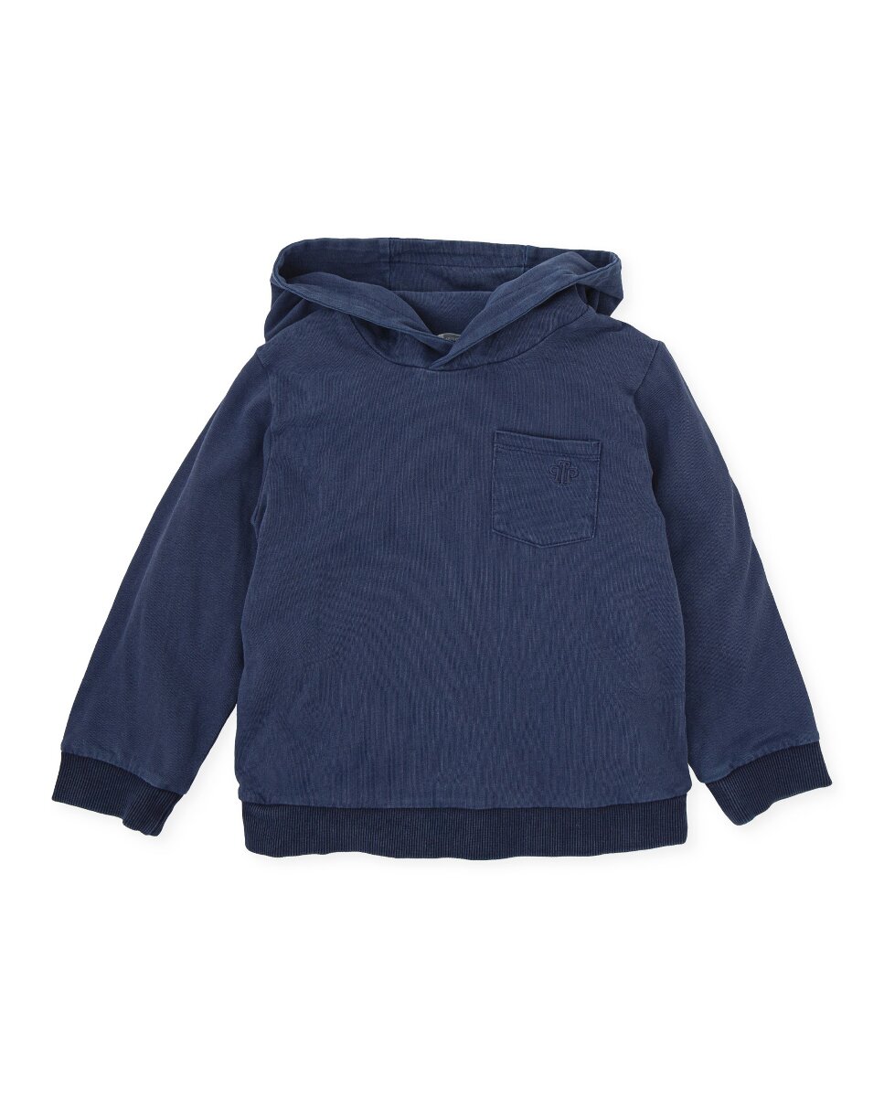 Imagen 0 de Sudadera de niño de punto liso azul atlantico