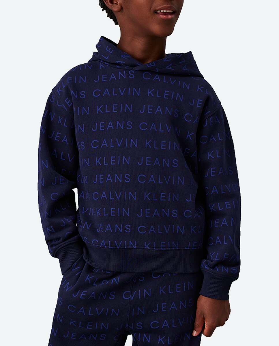 Imagen 0 de Sudadera capucha con logo all over de niño