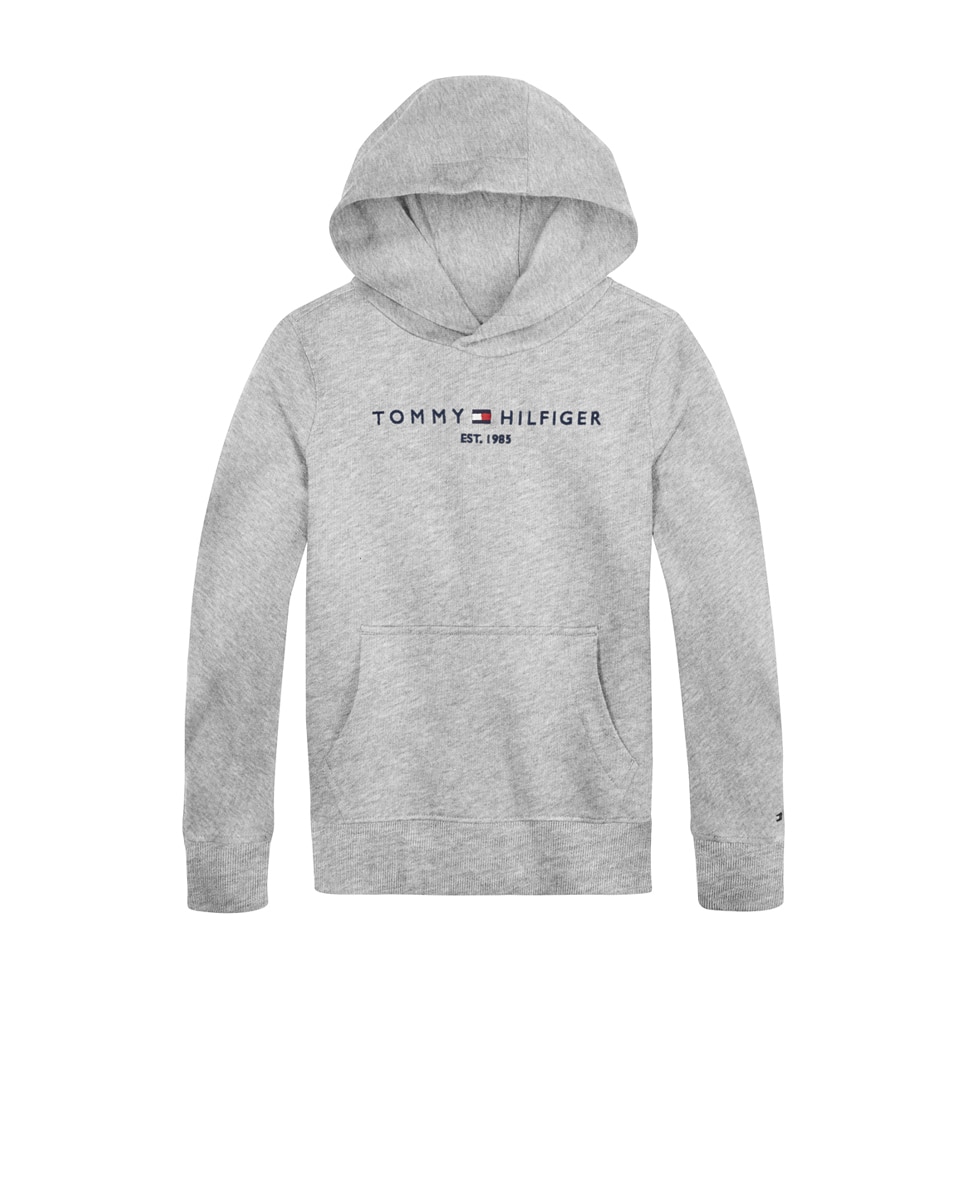 Imagen 0 de Sudadera de niño  en gris con capucha y logo bordado