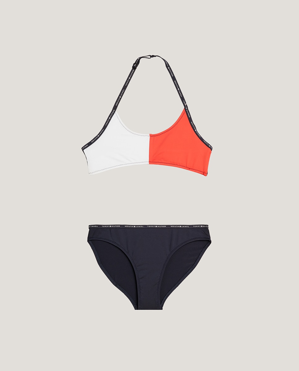 Imagen 0 de Bikini de niña atado al cuello con colores corporativos