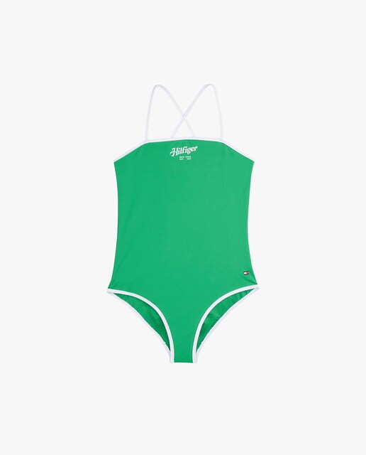 Imagen 0 de Bañador de niña de tirantes con logo en el pecho