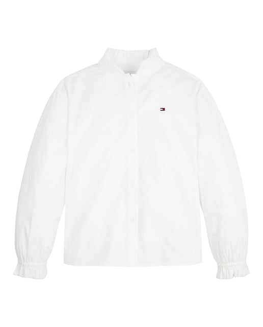 Imagen 0 de Camisa de niña de manga larga en blanco