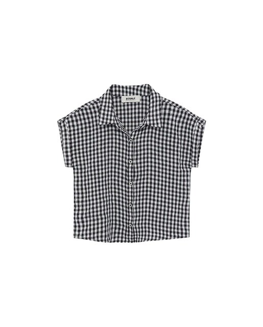 Imagen 0 de Camisa de niña manga corta, estampado cuadros vichy