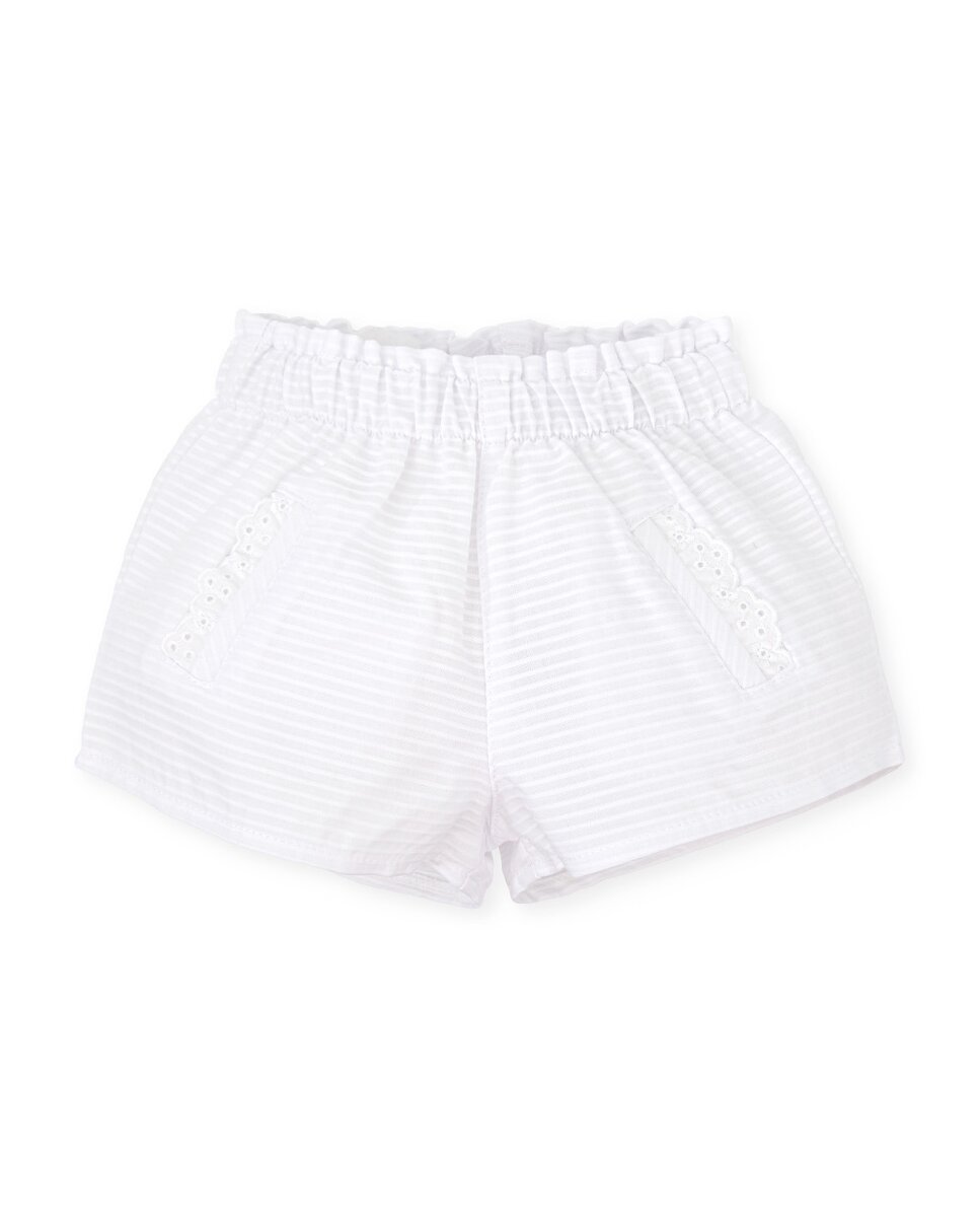Imagen 0 de Short de bebé niña de piqué blanco optico