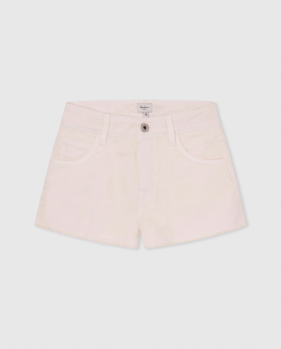 Imagen 0 de Pantalón corto denim de tiro alto de niña