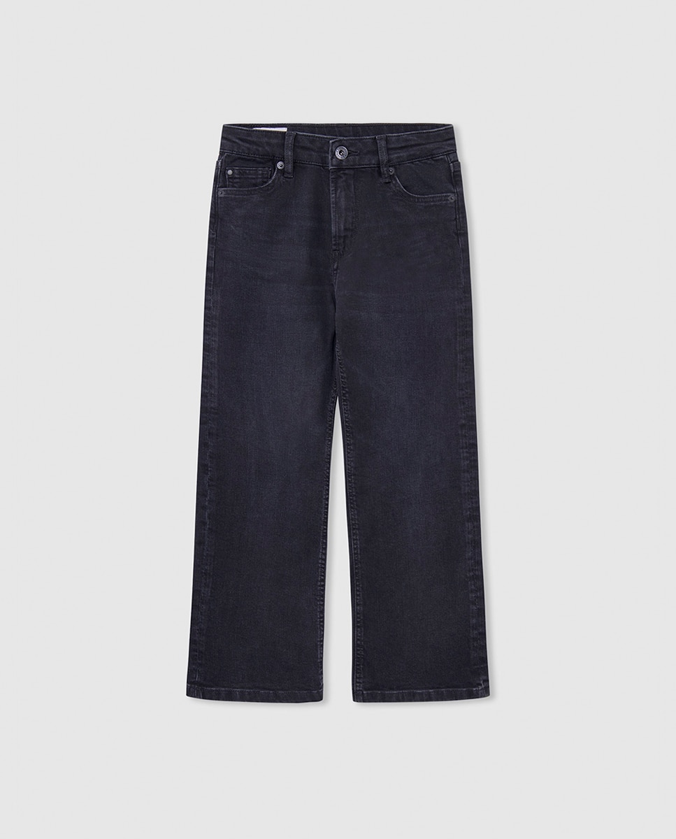 Imagen 0 de Denim cropped en negro para niña