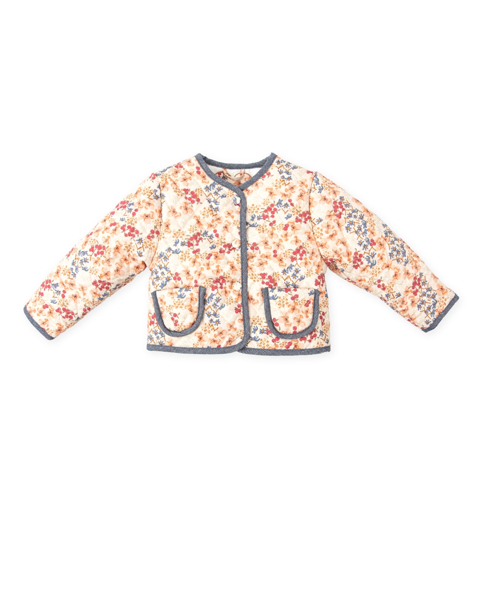 Imagen 0 de Chaqueta de bebé niña acolchada con estampado de flores