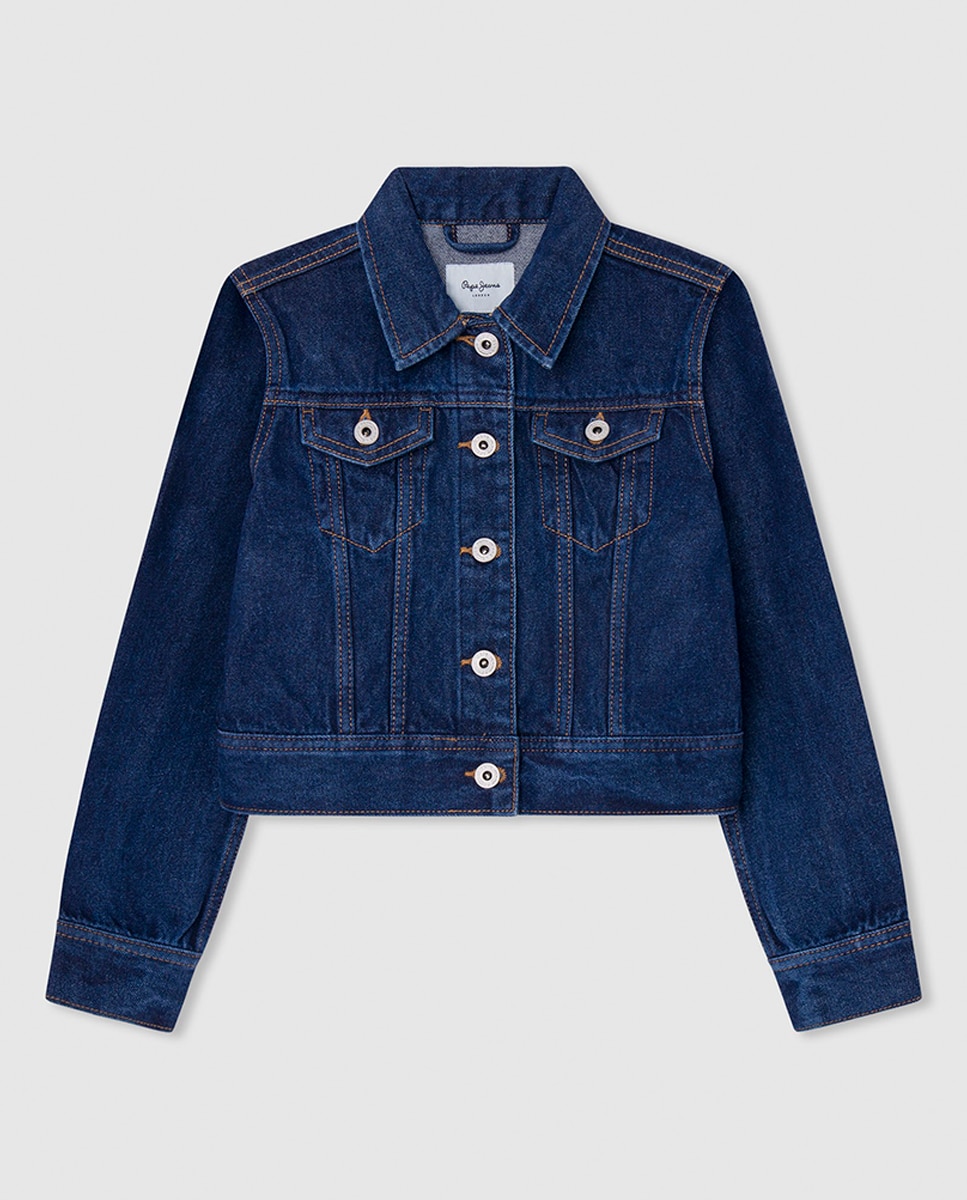 Imagen 0 de Chaqueta denim con bordados para niña