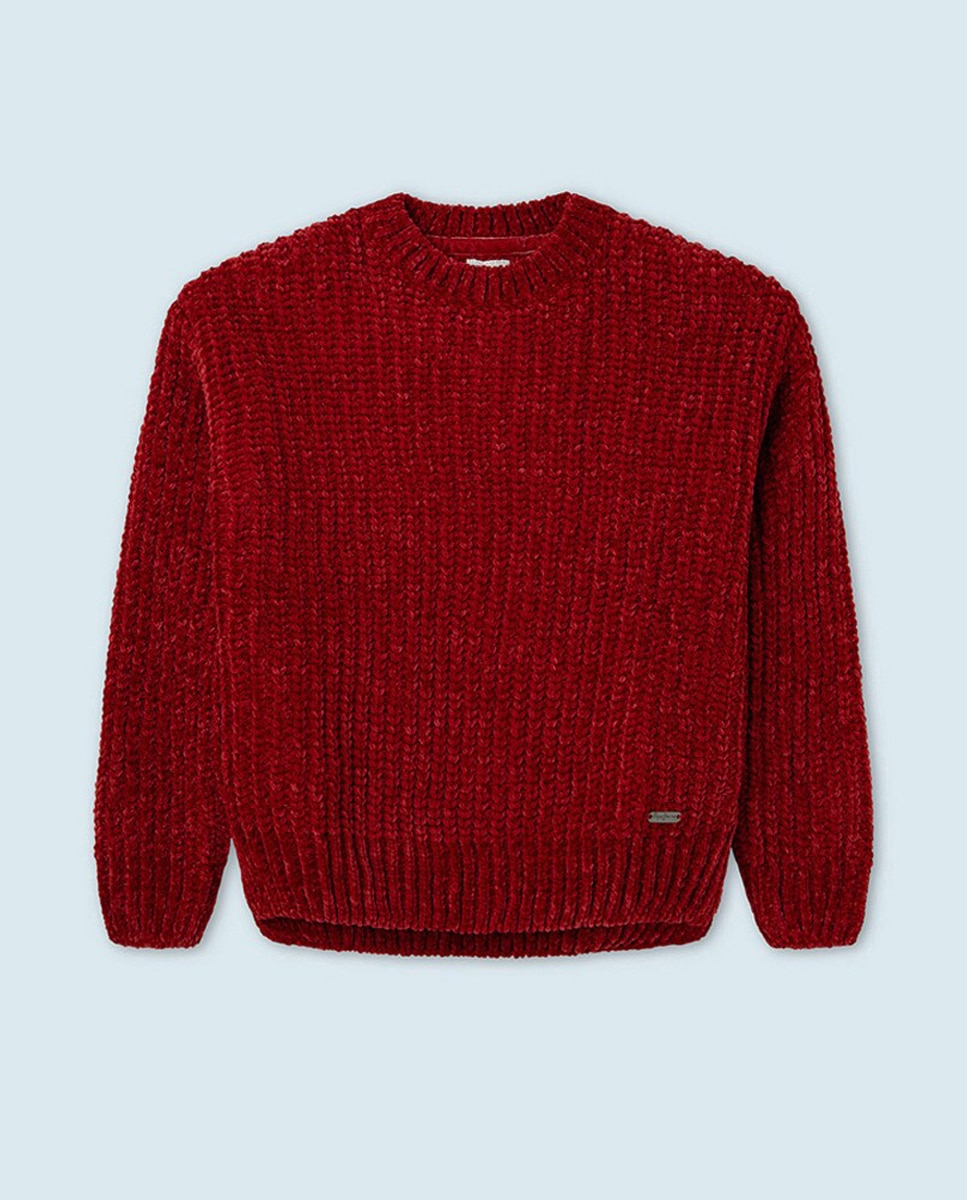 Jersey de niña aterciopelado en color rojo — oferta en Primeriti
