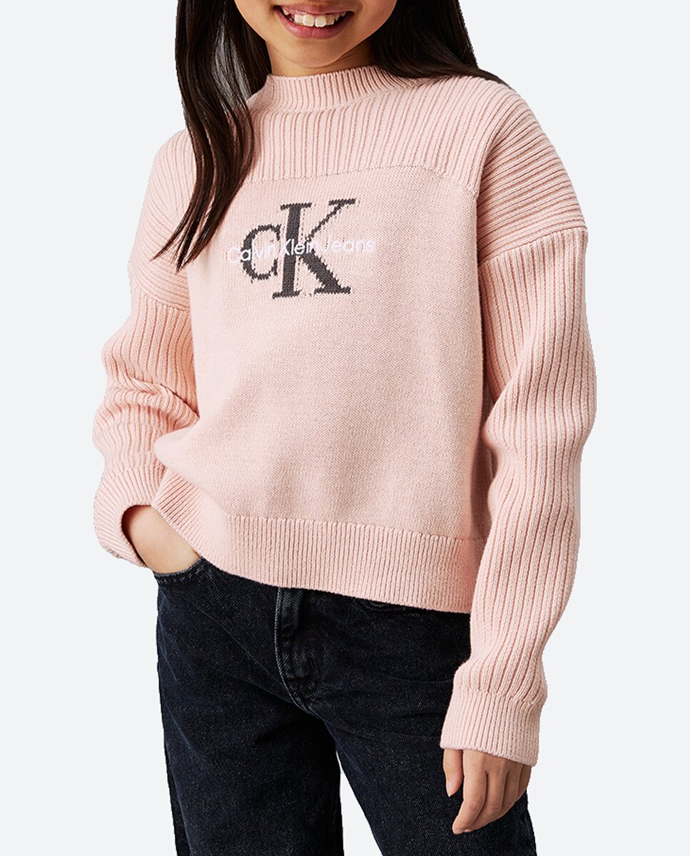 Imagen 0 de Jersey cuello redondo con logo de niña
