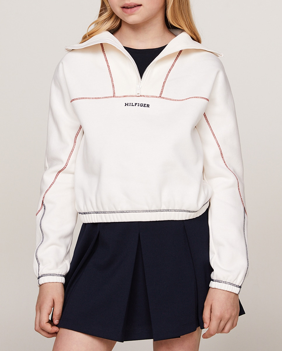 Imagen 0 de Sudadera de niña con cuello cremallera