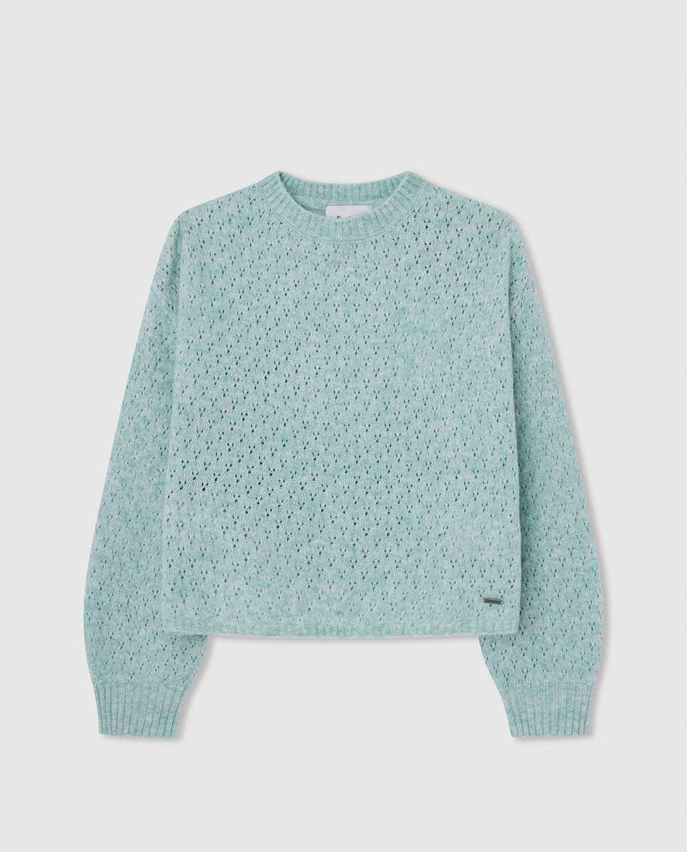 Imagen 0 de Jersey de punto con detalle apertura en espalda para niña