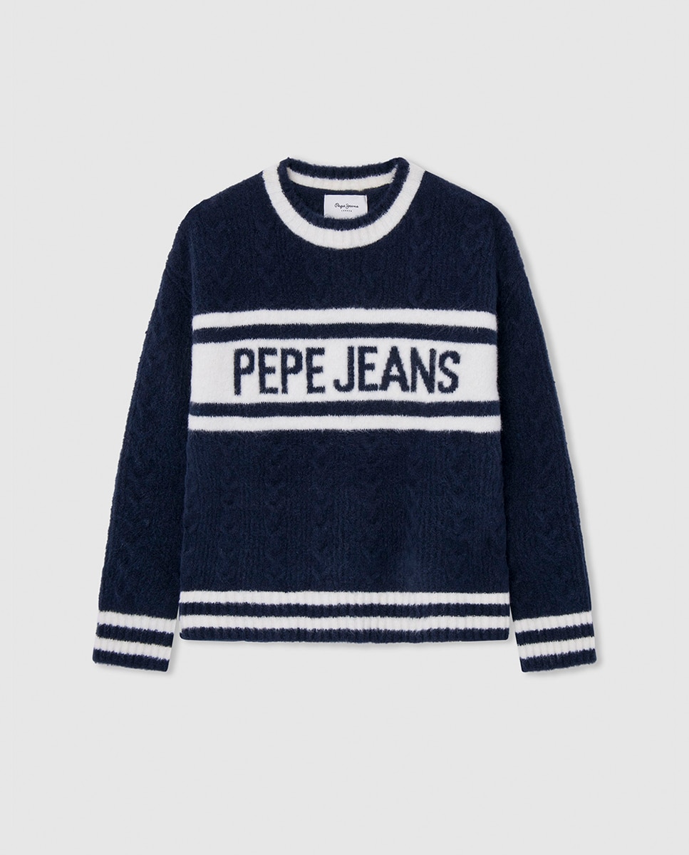Imagen 0 de Punto con intarsia del logo Pepe Jeans para niña