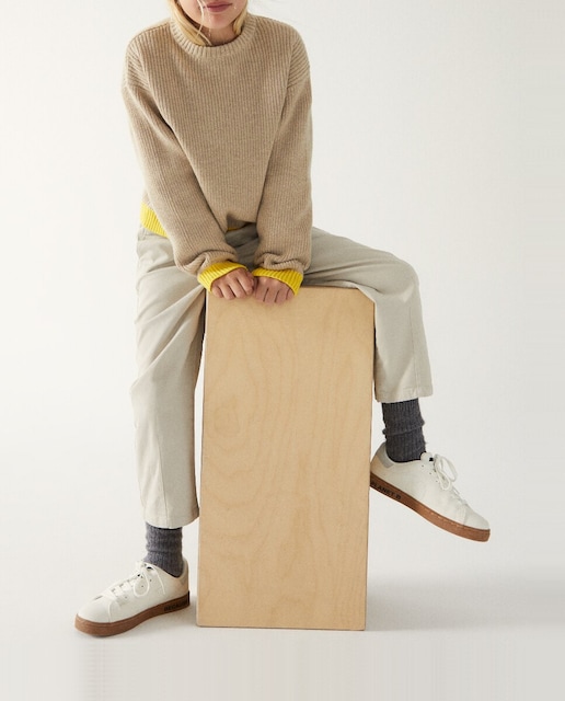 Imagen 0 de Jersey niña punto con cuello redondo y logo en manga