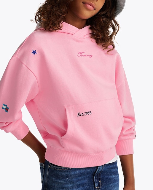 Imagen 0 de Sudadera de niña con capucha y estampada