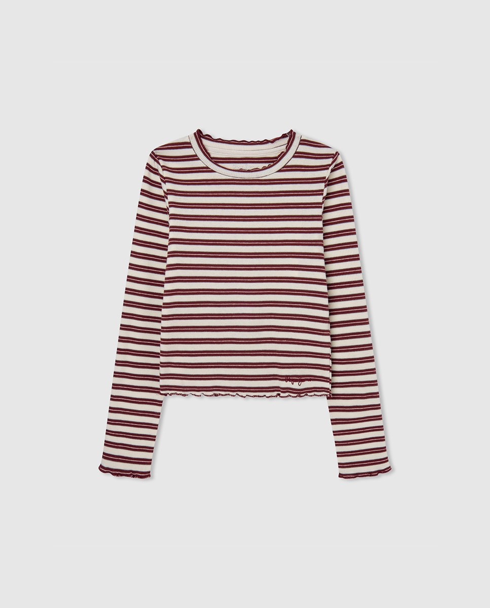 Imagen 0 de Camiseta de niña de rayas