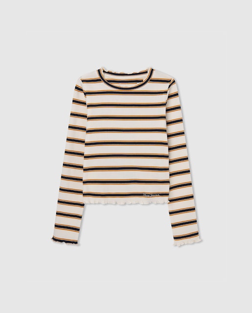 Imagen 0 de Camiseta de niña con estampado de rayas