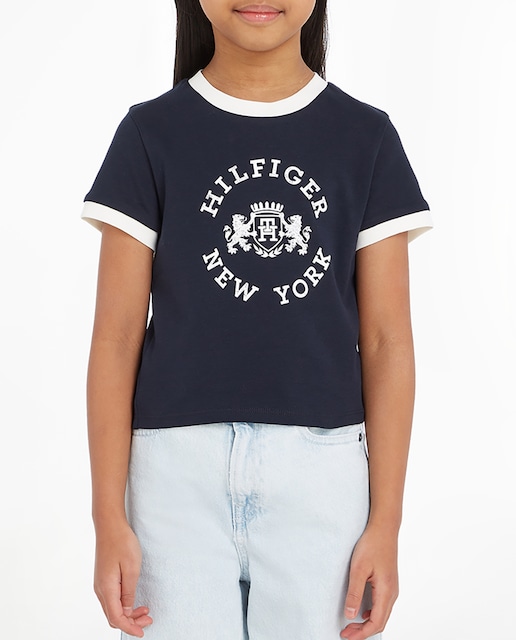 Imagen 0 de Camiseta de niña de cuello redondo y manga corta