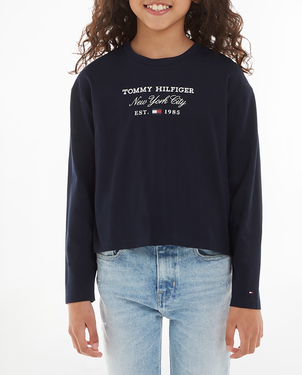 Camiseta de niña de cuello redondo y manga larga — oferta en Primeriti