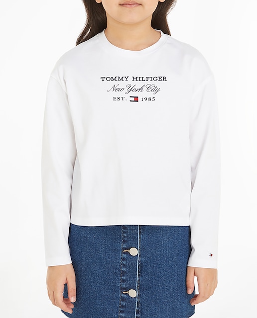 Imagen 0 de Camiseta de niña de cuello redondo y manga larga