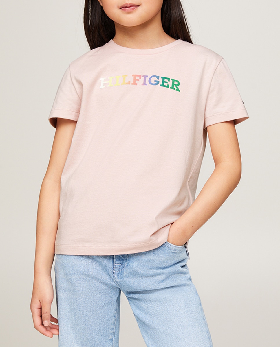 Imagen 0 de Camiseta de niña manga corta y cuello redondo