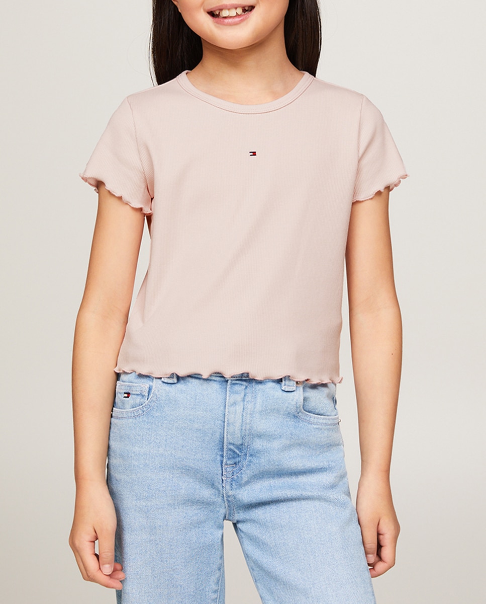 Imagen 0 de Camiseta de niña manga corta y cuello redondo