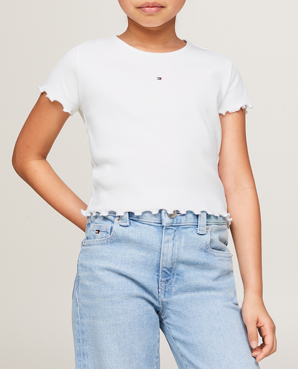 Imagen 0 de Camiseta de niña manga corta y cuello redondo