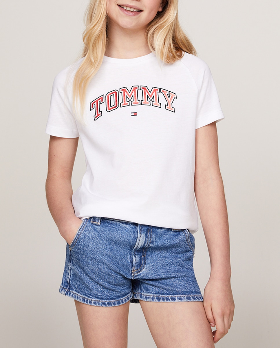 Imagen 0 de Camiseta de niña de manga corta con logo frontal