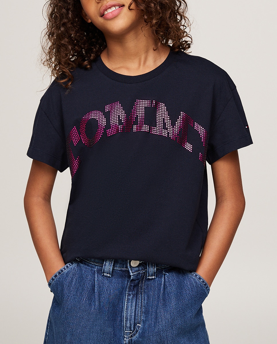 Imagen 0 de Camiseta de niña de manga corta con cuello redondo