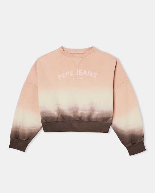 Imagen 0 de Sudadera de niña deep die en tonos rosas y logo frontal