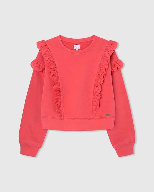 Imagen 0 de Sudadera de niña con detalle de volantes