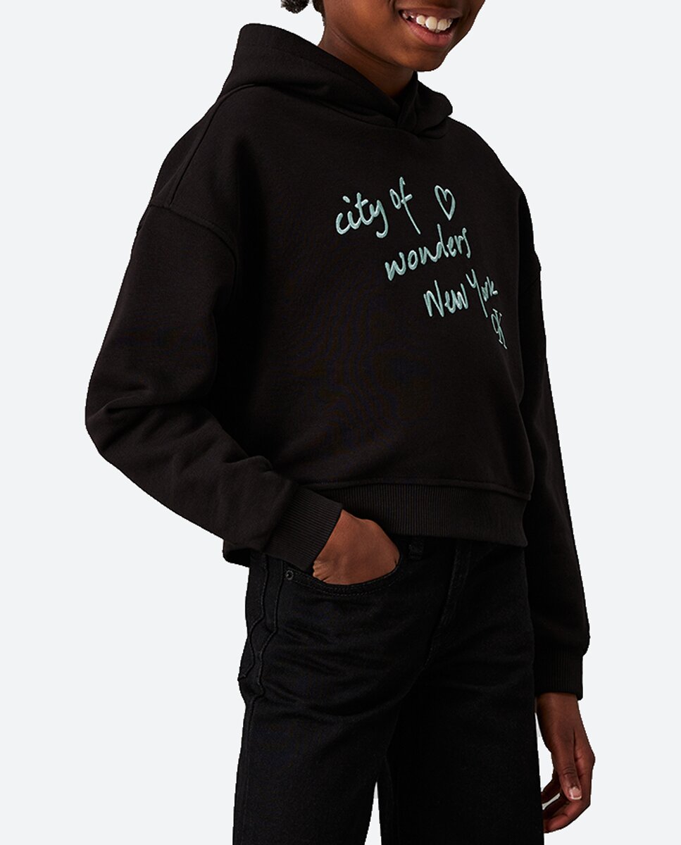 Imagen 0 de Sudadera con capucha fit boxy de niña
