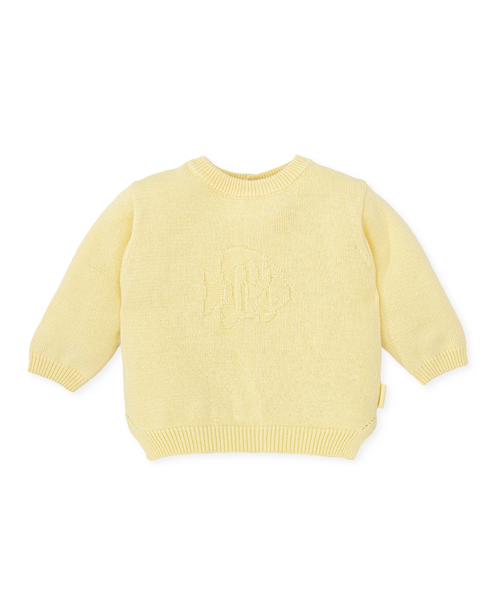 Imagen 0 de Jersey tricot de niño amarillo con abertura trasera