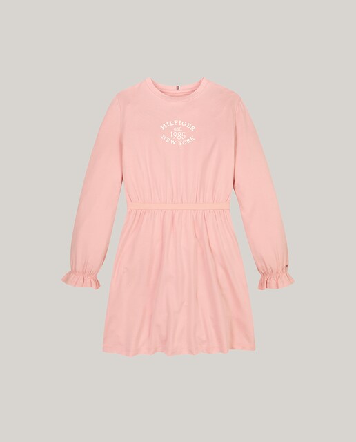 Imagen 0 de Vestido de bebé niña de manga larga ajustado a cintura