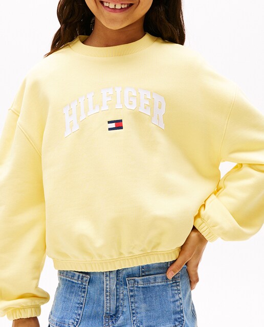 Imagen 0 de Sudadera de bebé niña sin capucha y cuello redondo con logo frontal engomado