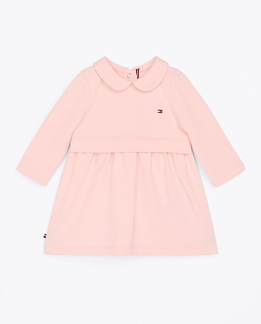 Imagen 0 de Vestido de bebé niña manga larga con cuello redondo y bandera bordada en el pecho