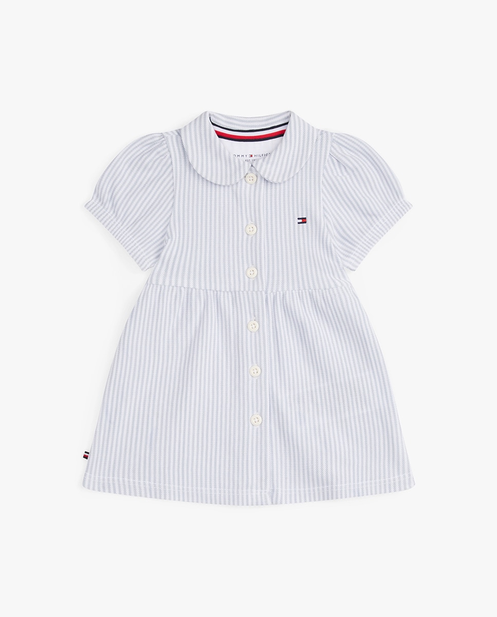 Imagen 0 de Vestido de bebé niña rayas y piqué