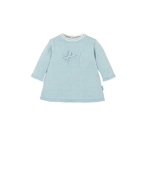 Imagen 0 de Vestido de niña en tricot verde agua