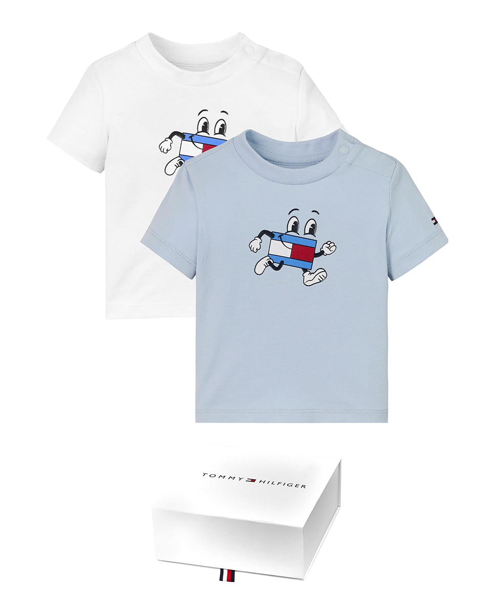 Imagen 0 de Set de bebé niño de regalo caja con dos camisetas de manga corta