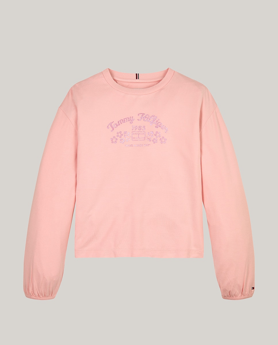 Imagen 0 de Camiseta de bebé niña de manga larga con logo frontal