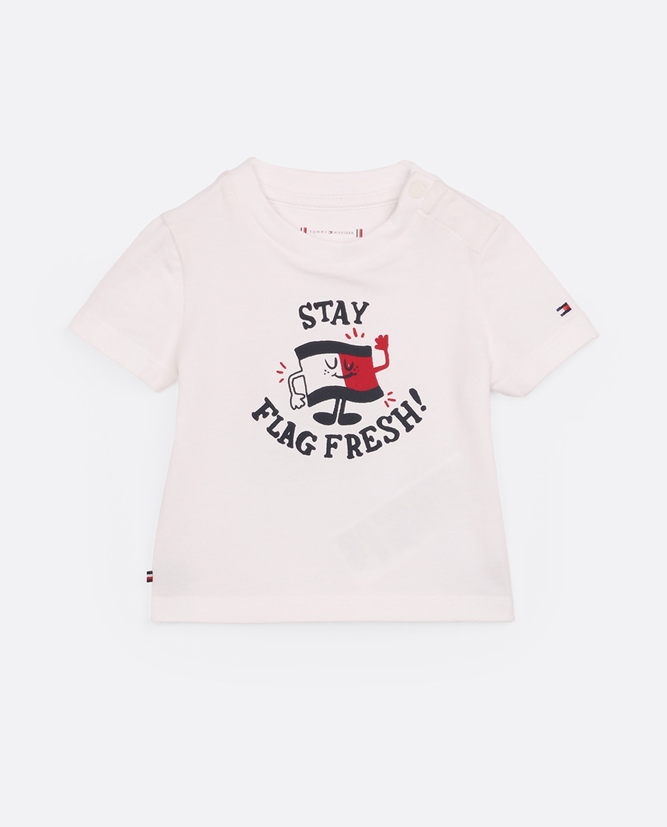 Imagen 0 de Camiseta de bebé niño manga corta solida con logo frontal bordado