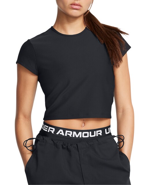 Imagen 0 de Camiseta de mujer Meridian Rib Baby Tee-Blk Under Armour