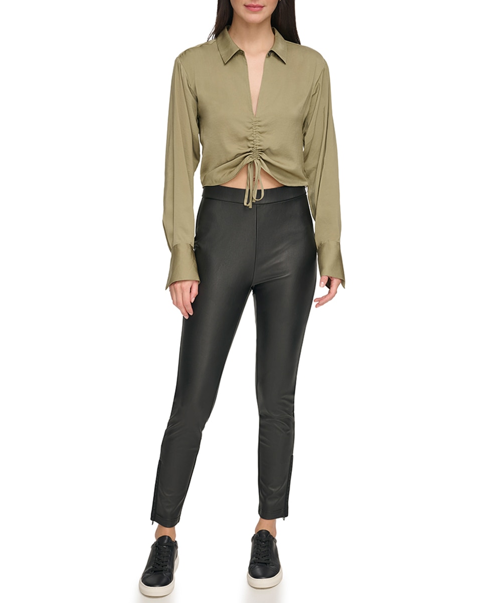 Imagen 0 de Pantalones rectos de mujer de color negro