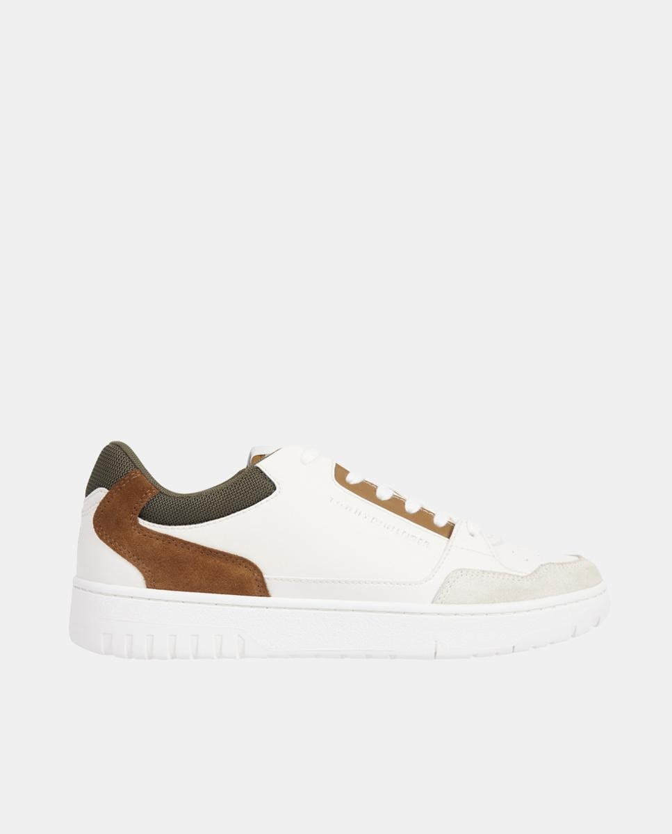Imagen 0 de Zapatillas de hombre tipo basket bajas en piel con logotipo