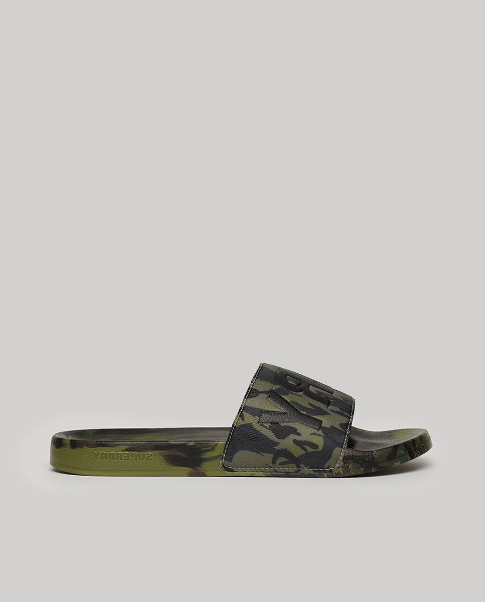 Imagen 0 de Chanclas de hombre de piscina veganas con estampado de camuflaje